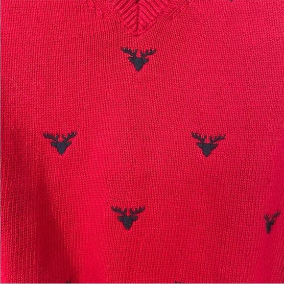 Janie and Jack Boys 2T Red Knit Sweater Vest with Moose Embroidery - Picture 5 of 5